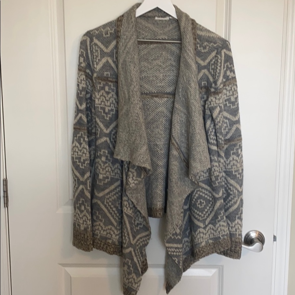 Aztec Print Hi-Low Cardigan